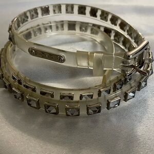 Michael Kors Clear  Style Studded 1/2" Wide Skinny Belt 31" - 35"